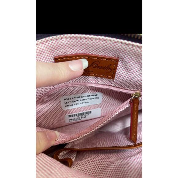 Dooney & Bourke Handbag Pouchette Purse Patent Leather Dark Plum Color PH49C NEW - Picture 14 of 14